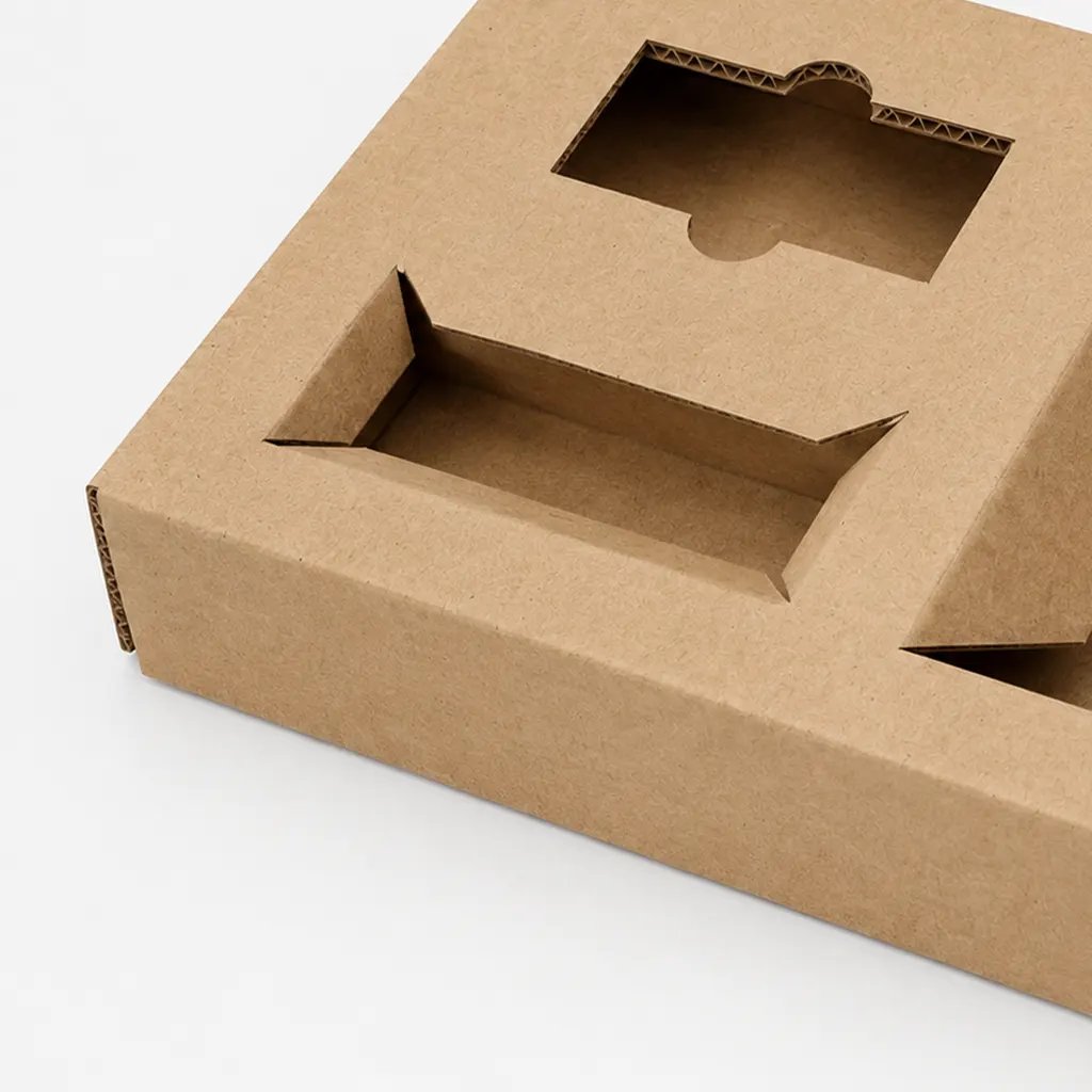 Kraft corrugated insert for custom packaging boxes