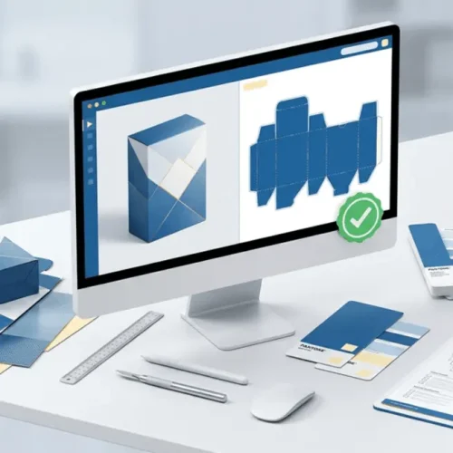 Expert consultation step in custom box ordering and Artwork upload step for custom packaging